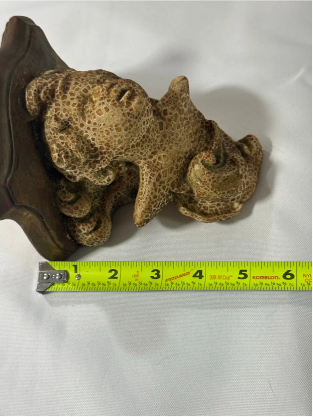 Vintage Plaster Cherub Putti Wall Shelf Sconce Crackle Finish Italian Style Deco